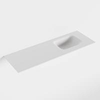 MONDIAZ LEX Talc solid surface inleg wastafel voor toiletmeubel 90cm. Positie wasbak rechts - thumbnail