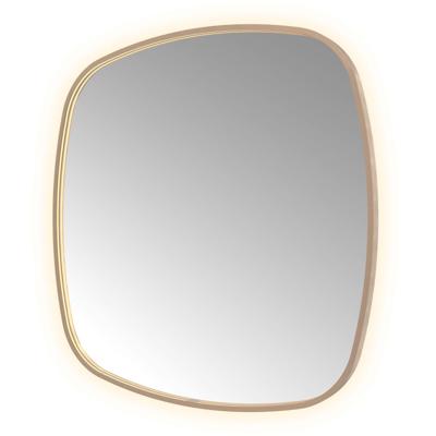 Spiegel Hotbath &MORE 100x100 cm LED-Verlichting Spiegelverwarming Deens Ovaal Geborsteld Koper PVD Spiegel Hotbath &MORE 100x100 cm LED-Verlichting Spiegelverwarming Deens Ovaal Geborsteld Koper PVD