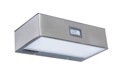 Buitenlamp solar zilver &apos;Brick&apos; breed downlighter 18 cm