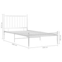 Bedframe metaal wit 100x200 cm - thumbnail