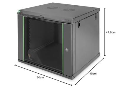 Digitus DN-19 09-U-EC-SW rack 9U Wandrek Zwart - thumbnail