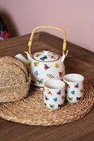 Clayre & Eef Onderzetters voor Glazen Ø 12 cm Bruin Zeegras Rond - thumbnail