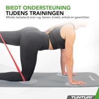 Tunturi NBR Yogamat met Draagtas | Fitness mat Extra dik & zacht | Anti slip | 180x60x1.5cm | Incl Trainingsapp | Grijs - thumbnail