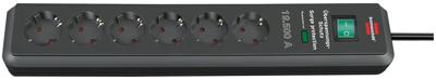 Brennenstuhl Secure-Tec 19.500A stekkerdoos met overspanningsbeveiliging 6-voudig - thumbnail