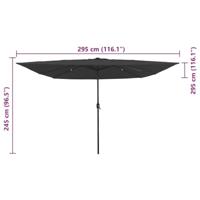 Tuinparasol Antraciet en Zwart 295 x 295 x 245 cm - thumbnail