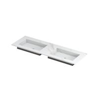 INK Post Wastafel Keramische Slab Envelop Bak Dubbel Zonder Kraangaten - 1400x450x10 mm - Calacatta Mat - thumbnail