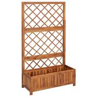 VidaXL Plantenbak verhoogd met latwerk 85x38x150 cm massief acaciahout - thumbnail
