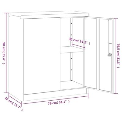 Archiefkast 79x40x90 cm staal zwart