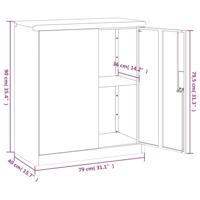 Archiefkast 79x40x90 cm staal zwart - thumbnail