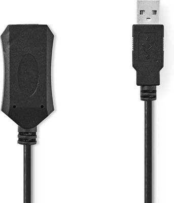 Actieve USB 2.0-Verlengkabel | A Male - A Female | 10 m | Zwart Actieve USB 2.0-Verlengkabel | A Male - A Female | 10 m | Zwart