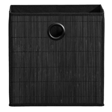 Opbergbox Kenzi bamboe - zwart - 31x31x31 cm