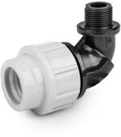 Draadknie 90gr voor PE/tyleen - 32mm x 3/4 buitendraad - 16 bar - thumbnail