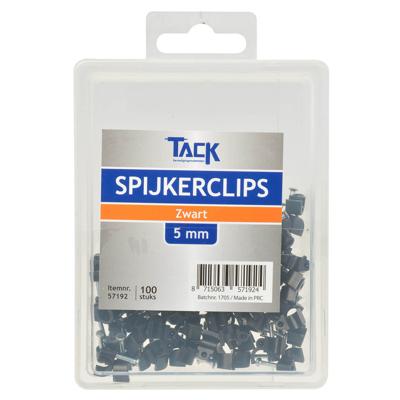 Spijkerclips zwart 5mm 100 stuks