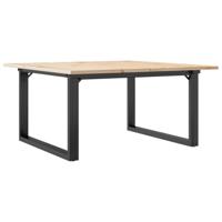 Salontafel O-frame 80x80x45 cm massief grenenhout en staal - thumbnail