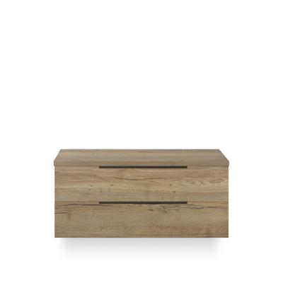Seville Badmeubelset 120 cm - 2 laden Dsu - Wastafel Blad Natuur Eiken Edge greep