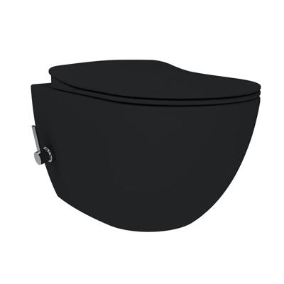 BWS Wandcloset Free met Bidetkraan Koud en Warm 51x35x34 cm Zwart (Excl. Zitting)