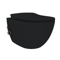 BWS Wandcloset Free met Bidetkraan Koud en Warm 51x35x34 cm Zwart (Excl. Zitting) - thumbnail