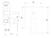 Douchekraan Inbouw Sapho Latus Mengkraan Afbouwdeel 2-weg Chroom Sapho - thumbnail