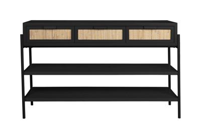 Dutchbone Sidetable 'Yasu' Hardhout, 120 x 38cm, kleur Zwart