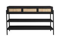 Dutchbone Sidetable 'Yasu' Hardhout, 120 x 38cm, kleur Zwart - thumbnail