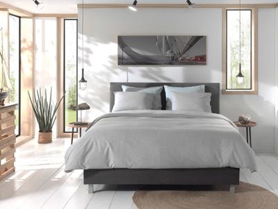 Yellow Dekbedovertrek Perkal Katoen Chambray dark grey