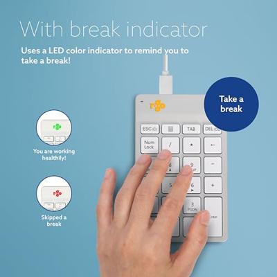 R-GO Tools Numpad Break Numeriek toetsenbord Kabelgebonden Ergonomisch Wit - thumbnail