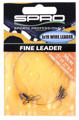 Spro Fine Leader 1X19 Wire 14kg 25cm 2st.