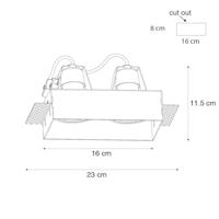 QAZQA Set van 6 inbouwspots zwart GU10 70mm 2-lichts trimless - Oneon - thumbnail