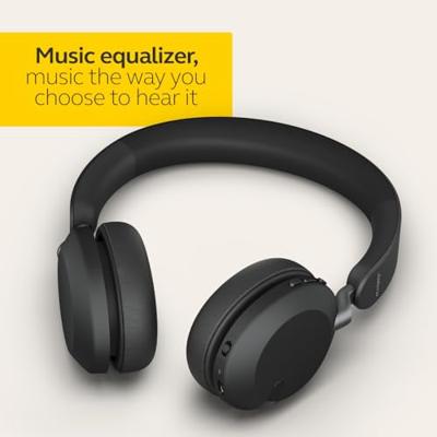 Jabra Elite 45h Wireless On-Ear Headphones – Compact, Foldable Earphones with 50-Hours Battery Life – 2-Microphone Call Technology – Titanium Black