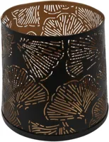 Countryfield windlicht metaal ginkgo 13.5x14cm zwart - thumbnail