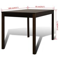 VidaXL Eettafel met 4 stoelen hout bruin - thumbnail