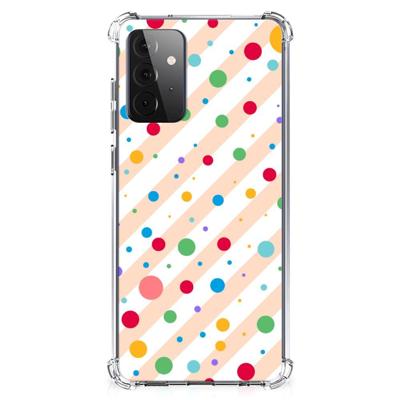 Samsung Galaxy A72 4G/5G Doorzichtige Silicone Hoesje Dots Samsung Galaxy A72 4G/5G Doorzichtige Silicone Hoesje Dots