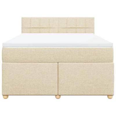 Boxspring met matras stof crèmekleurig 160x200 cm