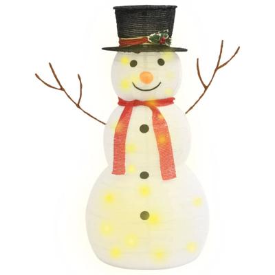 VidaXL Decoratieve sneeuwpop led 90 cm luxe stof