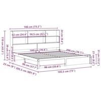 Bed met boekenkast zonder matras massief grenenhout 180x200 cm - thumbnail