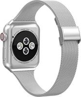 Milanese slim fit bandje - Zilver - Geschikt voor Apple Watch 38mm / 40mm / 41mm / 42mm - thumbnail