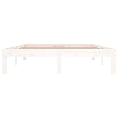 Bedframe massief hout wit 135x190 cm 4FT6 double