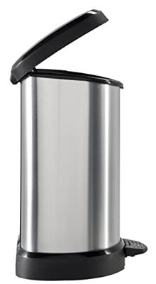 Curver Decobin Pedaalemmer Ovaal 20L Zilver/Zwart