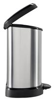 Curver pedaalemmer decobin ovaal 15l zilver - thumbnail