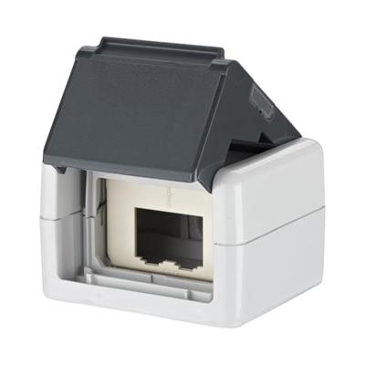 BTR E-DAT module IP44 AP walk. Grijs Cat.6 zonder bezaaid max. 2 Modules voor 2x E-DAT Module Grijs