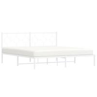 Bedframe met hoofdbord metaal wit 180x200 cm - thumbnail