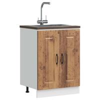 Spoelbakonderkast Kalmar 60x46x81,5 cm bewerkt hout oud hout - thumbnail