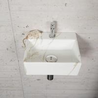 Wiesbaden Fonteinset Carrara Marmerlook Color Chroom - Fonteinset Met Amador Kraan - thumbnail