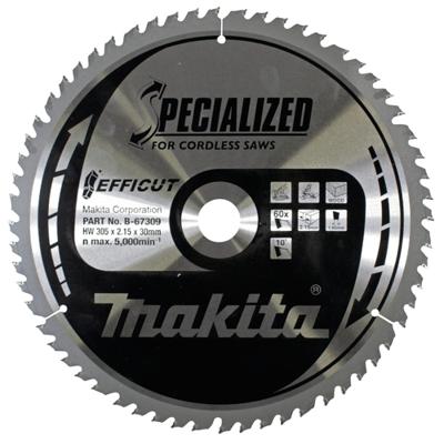 Makita Afkortzaagblad voor Hout | Efficut | Ø 305mm Asgat 30mm 60T - B-67309