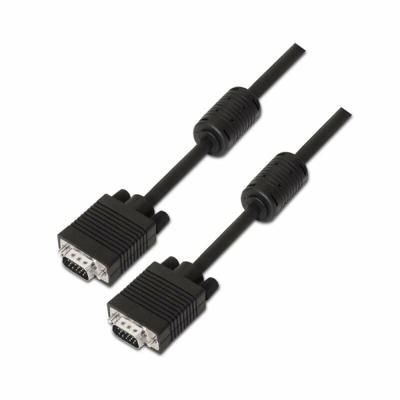 AISENS A113-0074 SVGA-kabel met ferriet (HDB15/mannelijk, 10 m, voor monitor/tv/beamer) zwart