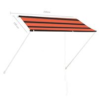 VidaXL Luifel uittrekbaar 250x150 cm oranje en bruin - thumbnail