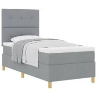 Boxspringbed met matras Lichtgrijs 80 x 200 cm Stof - thumbnail