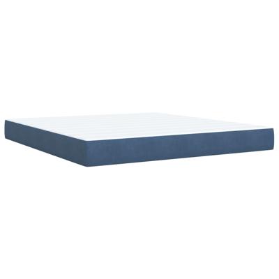 Boxspring met matras fluweel blauw 200x200 cm