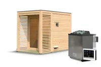 Karibu | Angkor 1 Buitensauna | Biokachel 9 kW Externe Bediening - thumbnail