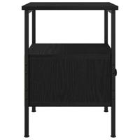 Nachtkastje Zwart eiken 34 x 36 x 50 cm Gelaagd hout en metaal - thumbnail